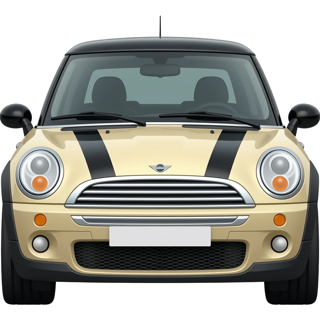 Beige with black stripes mini cooper emoji