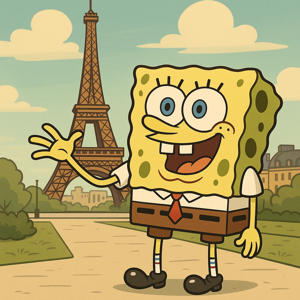 spongebob in paris emoji
