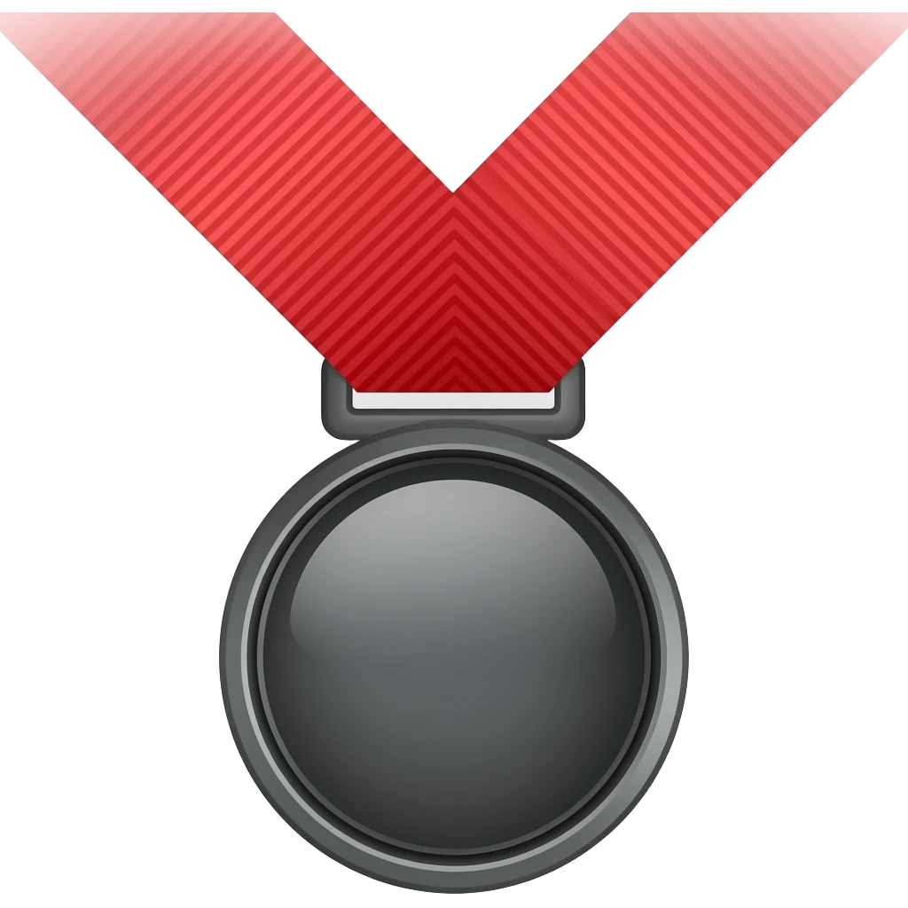 black and red medal emoji