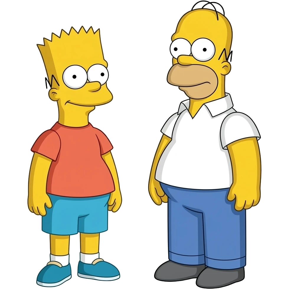 Peter Griffin meets Homer Simpson full bodies emoji