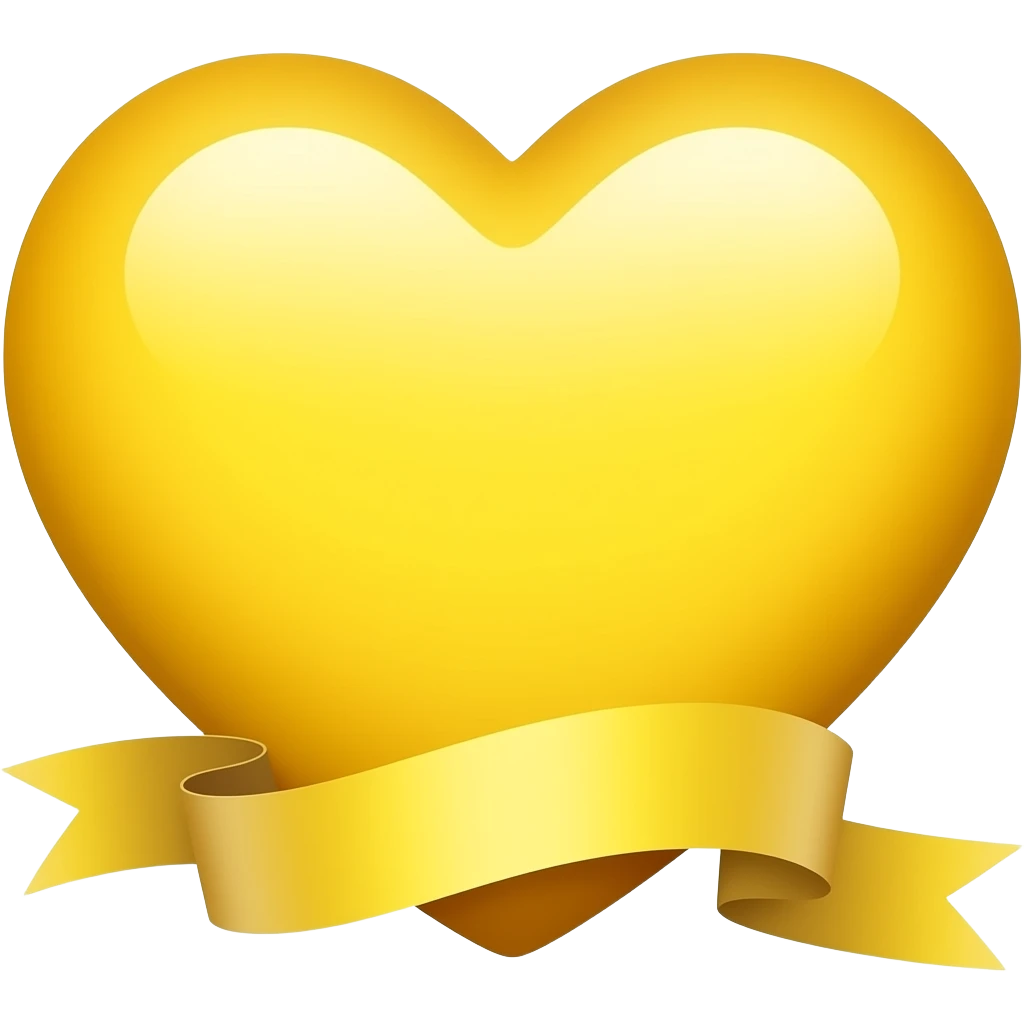 Açık sarı kalp estetik kurdeleli emoji