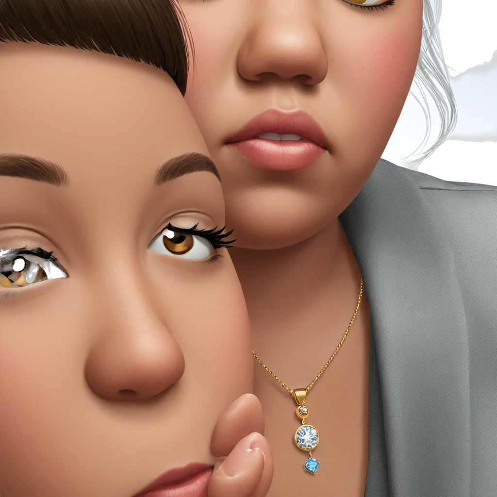 realistic jewelry portrait of girl emoji