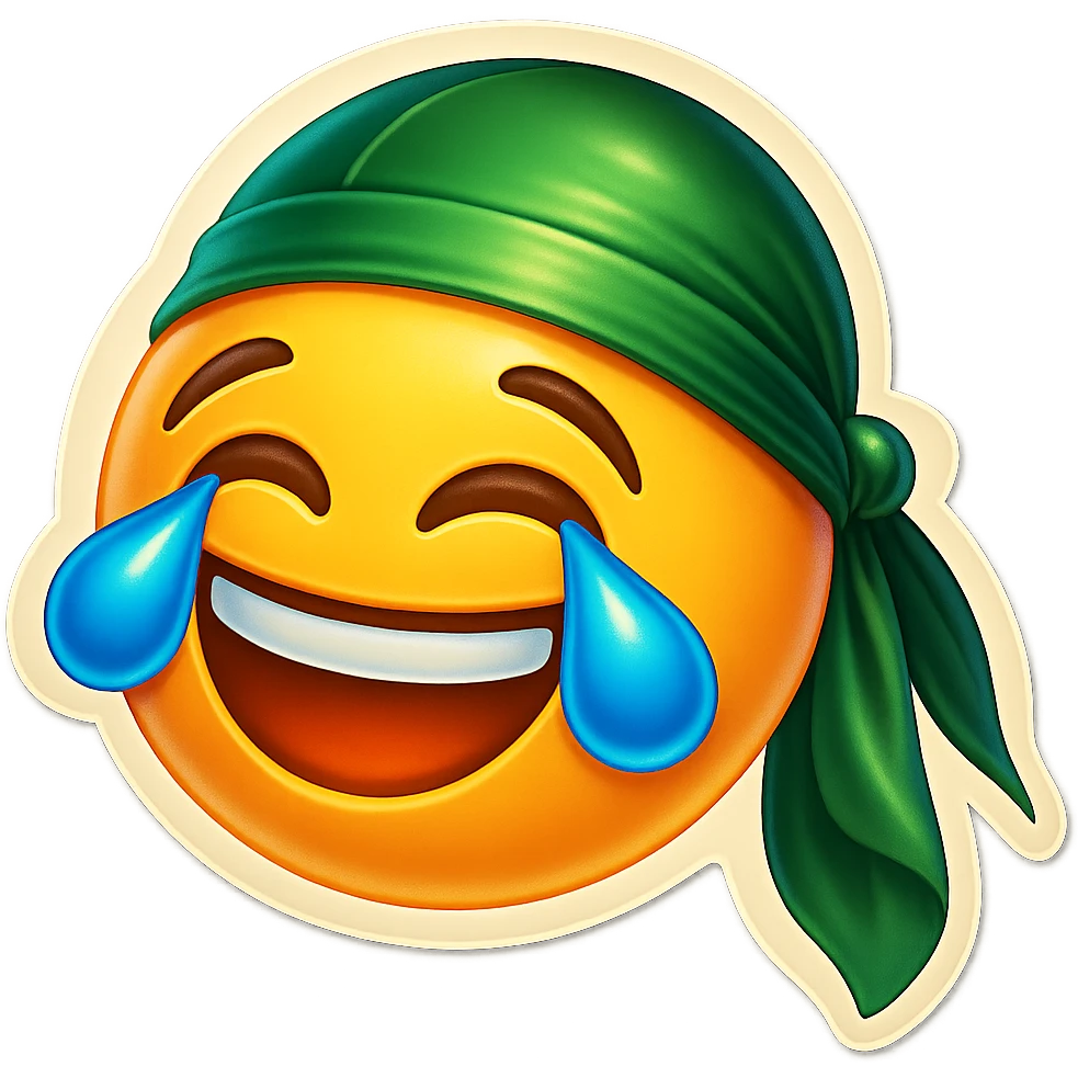 lol face laughing crying
Change His durag To Green emoji