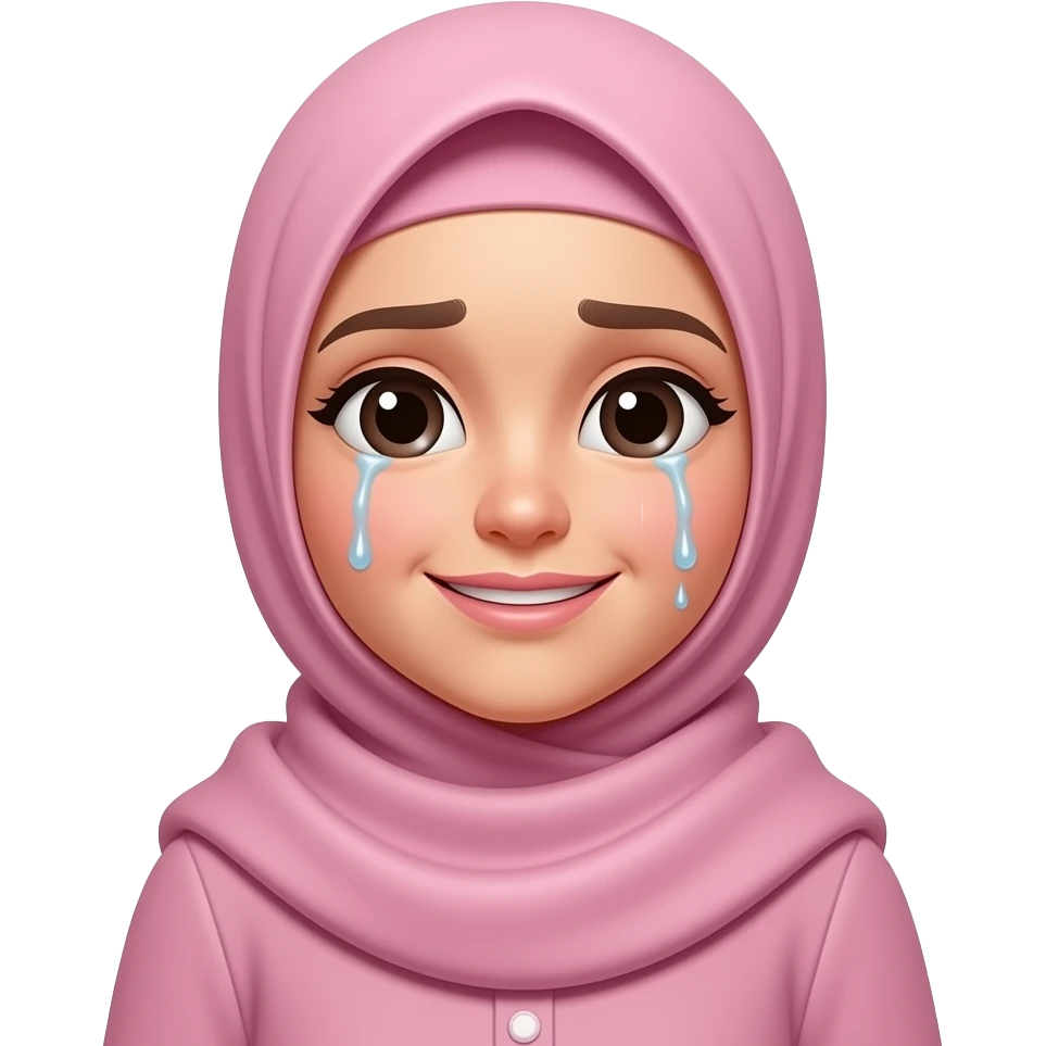 pale pink loving hijabi baddie, pretty, crying emoji