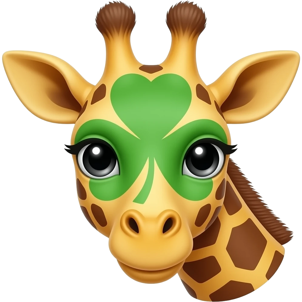 Giraffe Kopf mit Glücksklee emoji