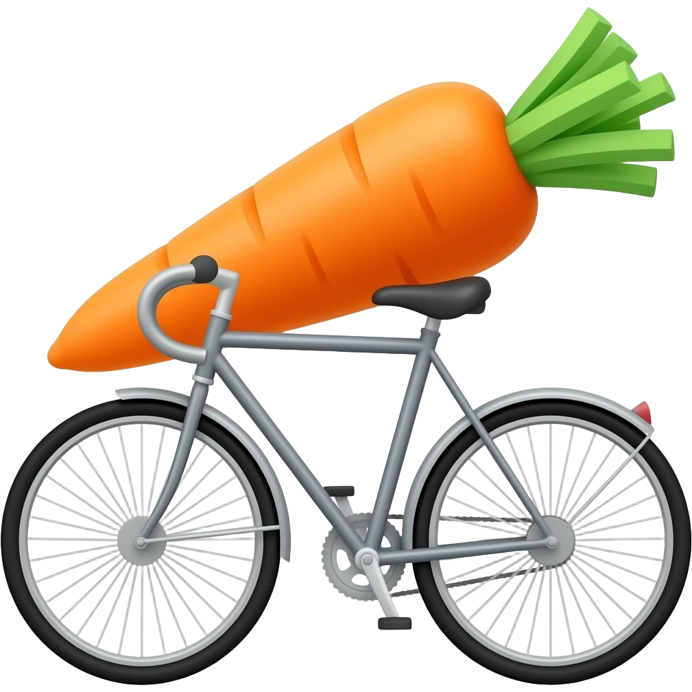 Une carotte sur un vélo emoji