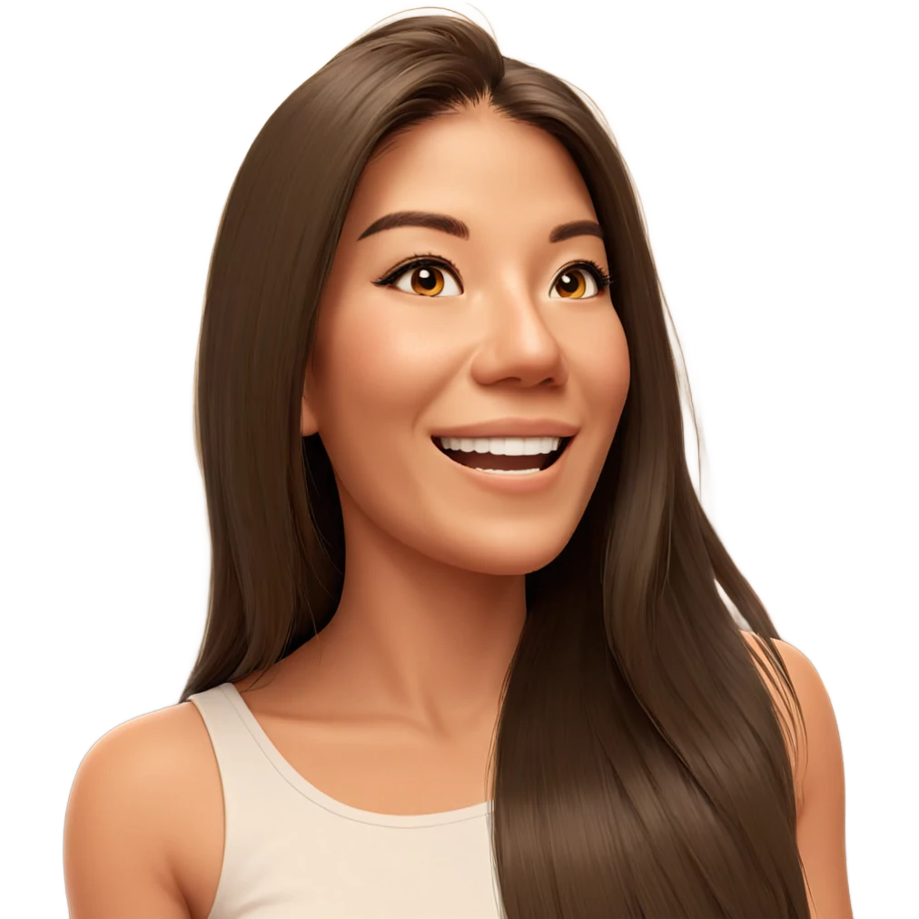 smiling girl with long hair emoji