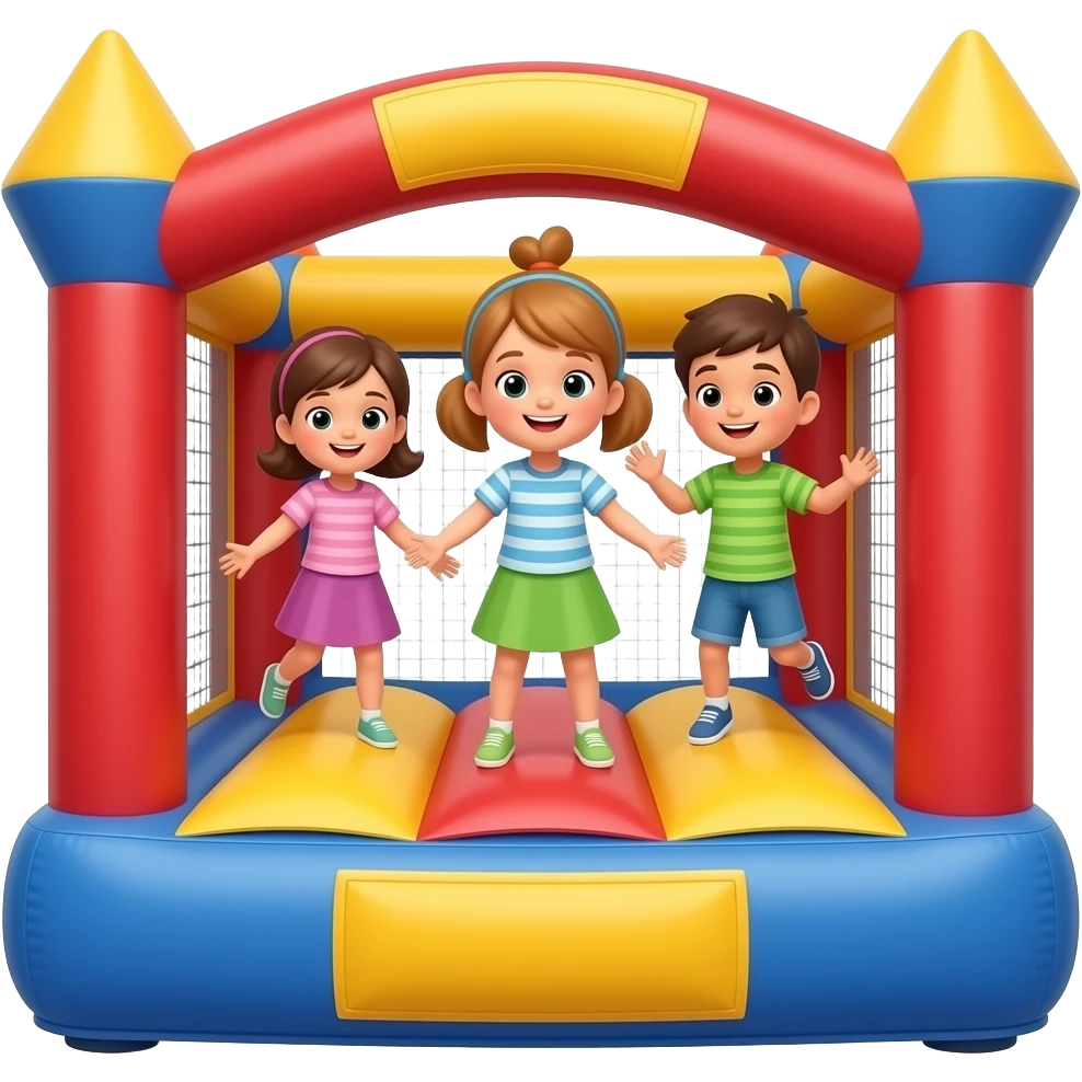 emoji bounce house with kids emoji