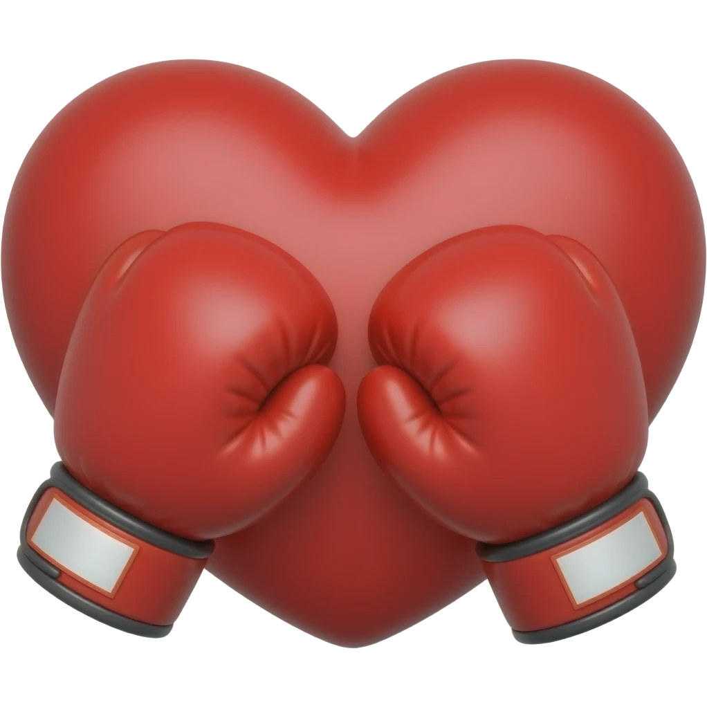 Red boxing gloves shape like heart emoji