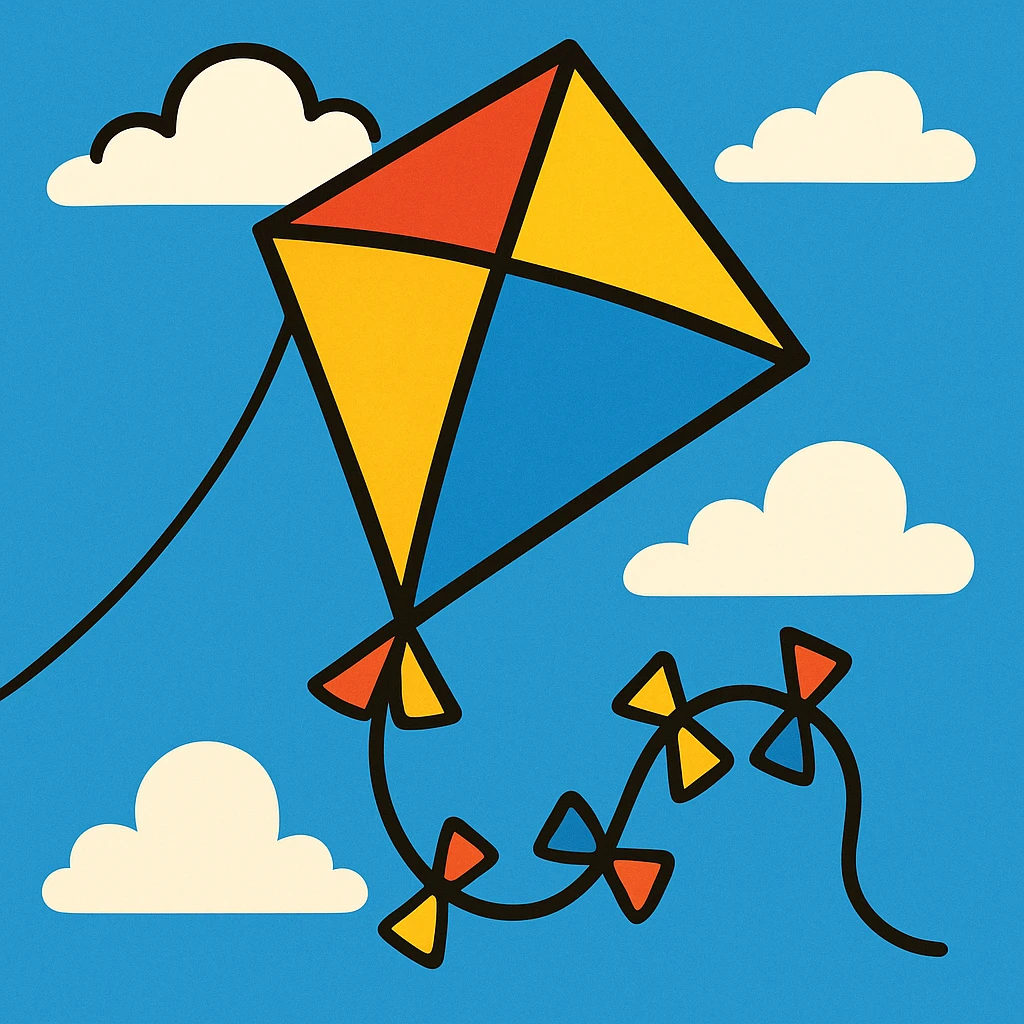A kite flying in the sky emoji