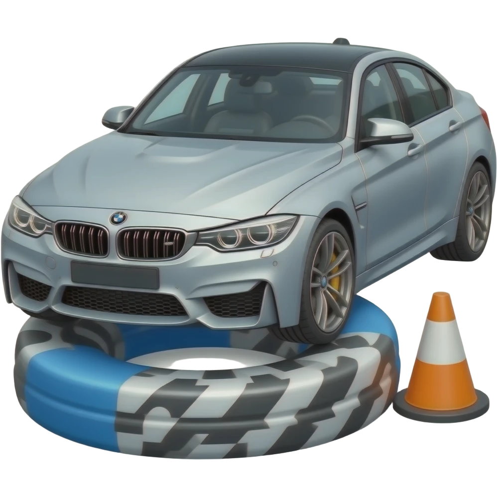 BMW doing donuts emoji