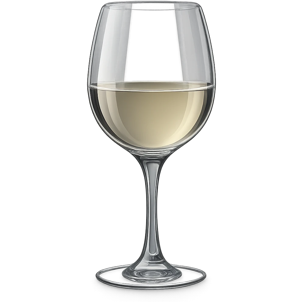 Create a simple and luxurious wine glass icon with a real glass feel, transparent background. The style should convey elegance and realism, focusing on the delicate and clear glass texture, inspired by the referenced wine glass images. emoji
