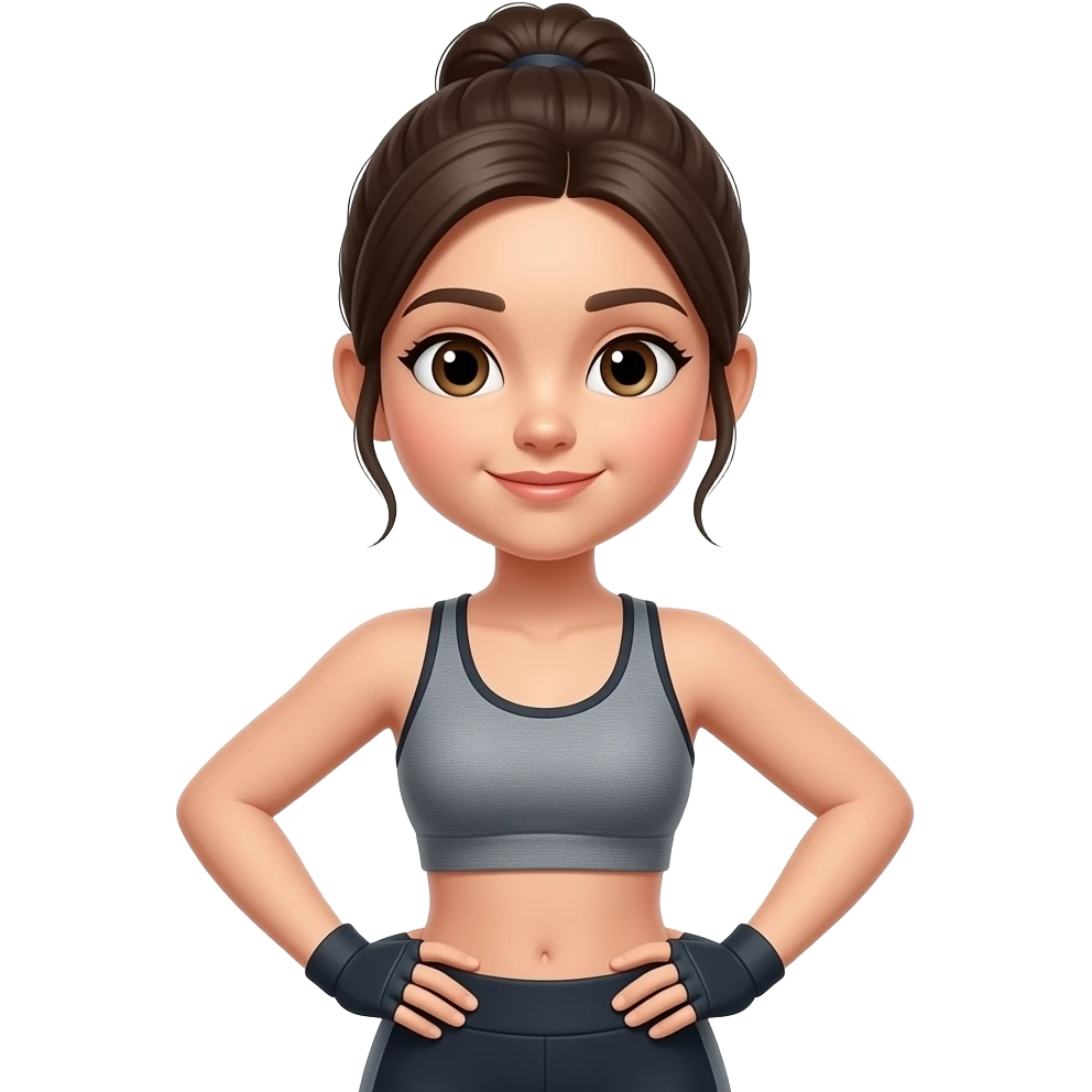 the girl's athletic back and hands emoji