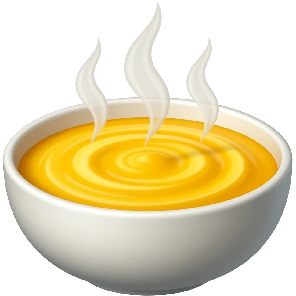 A bowl of piping hot soup with three streams of steam rising from it emoji