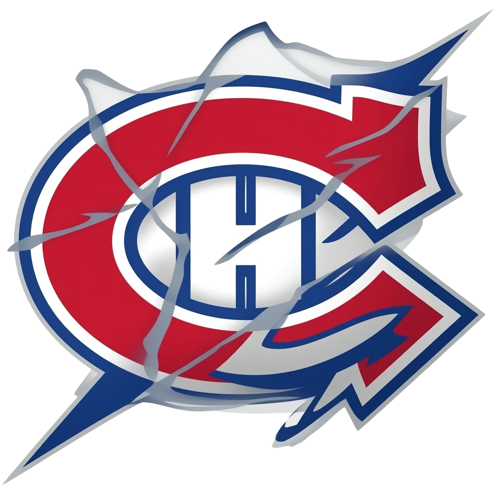 Mkbtreal canadien logo crushing the Tampa Bay lightning log emoji