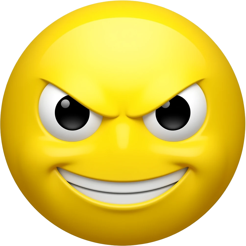 Yellow emoji mischievous emoji