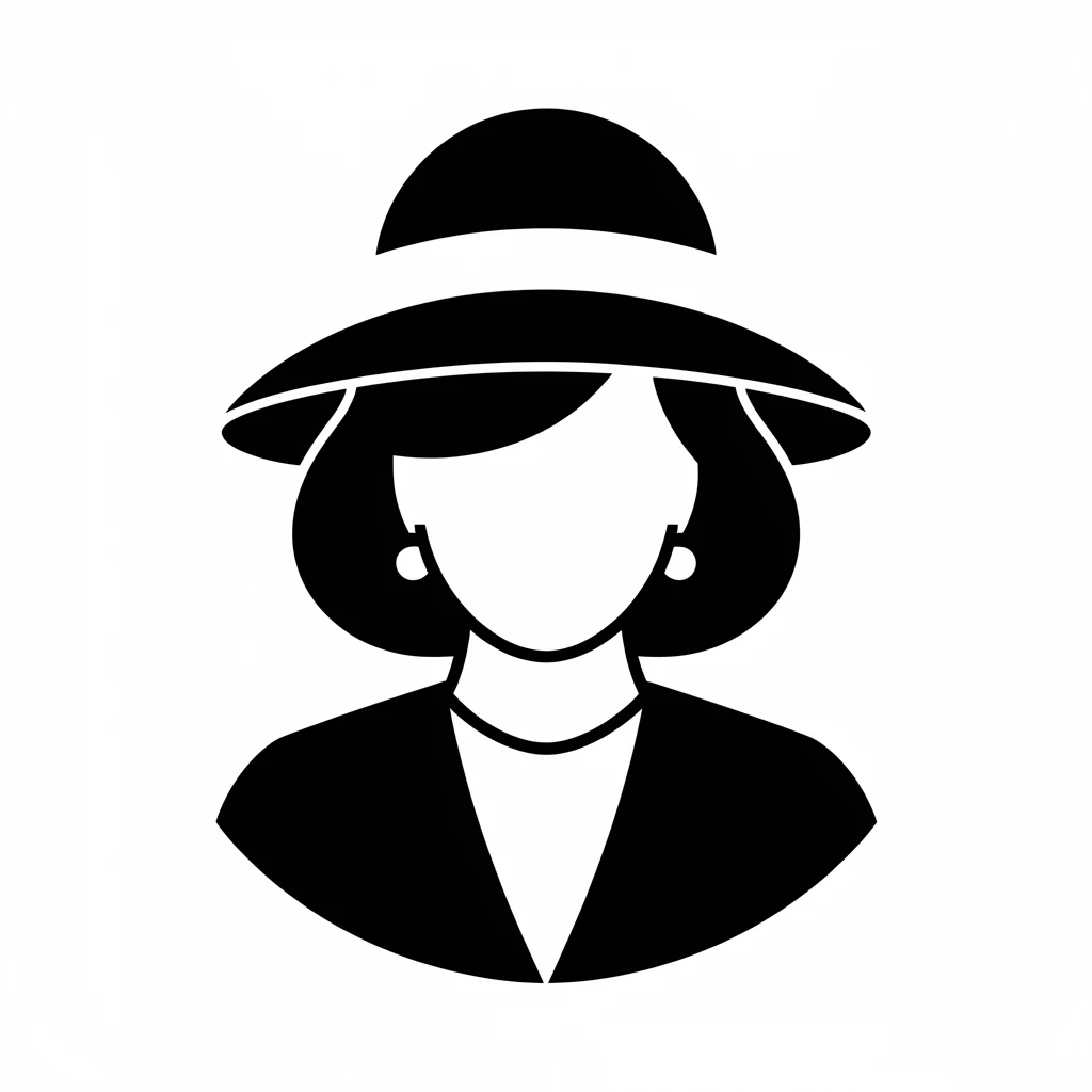 Sophie hat icon black silhouette emoji