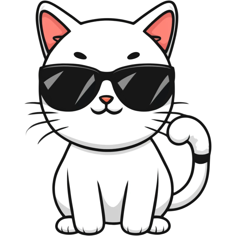 Cat with sunglasses emoji