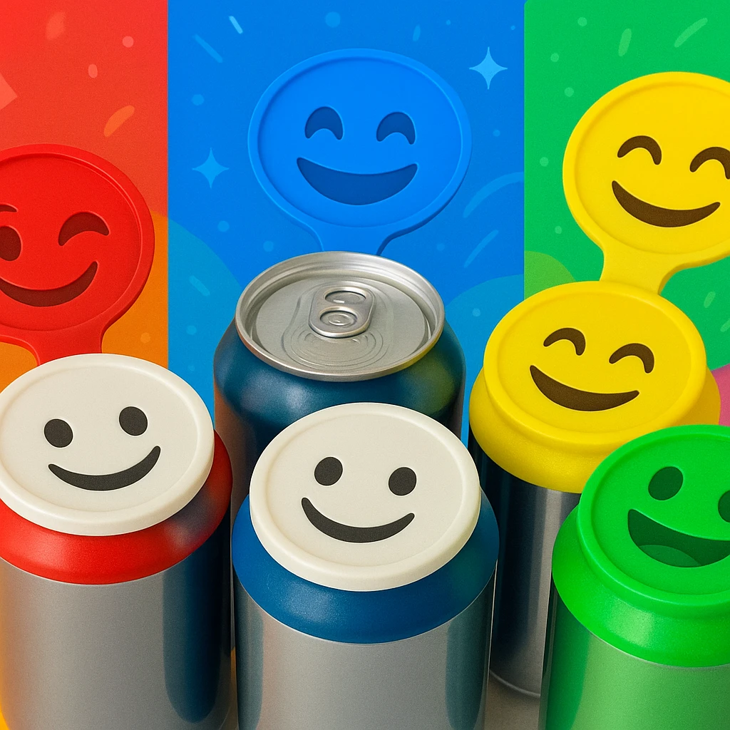 Rakj a kupakokra emoji-kat, smiley-kat, megváltoztathatod a háttereket. valósághű legyen a kép, 1920x1080px méretű legyen. fiatal, dinamikusfotókat készíts! csak a kupak külső részére rakj mintát! emoji