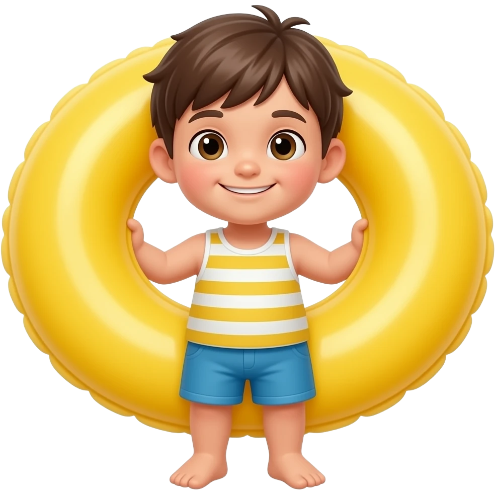 kid with swim tube emoji