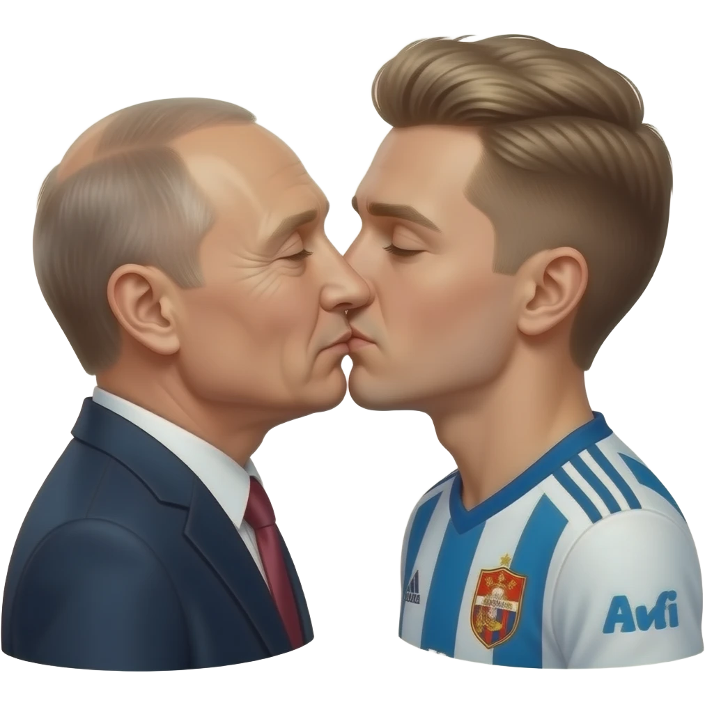 Vlodimir-Poutine-and-Haaland-make-a-kiss emoji