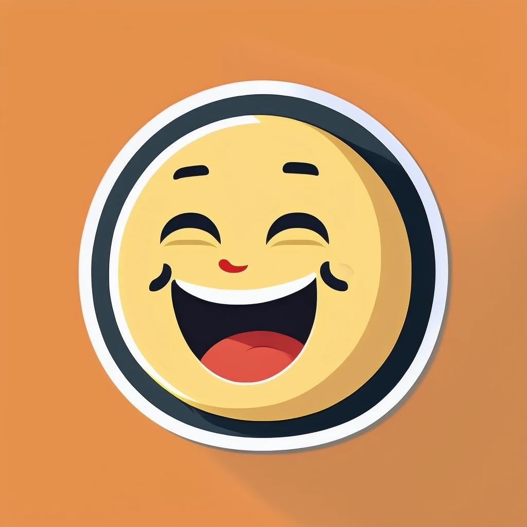 sticker with a happy expression, transparent background emoji