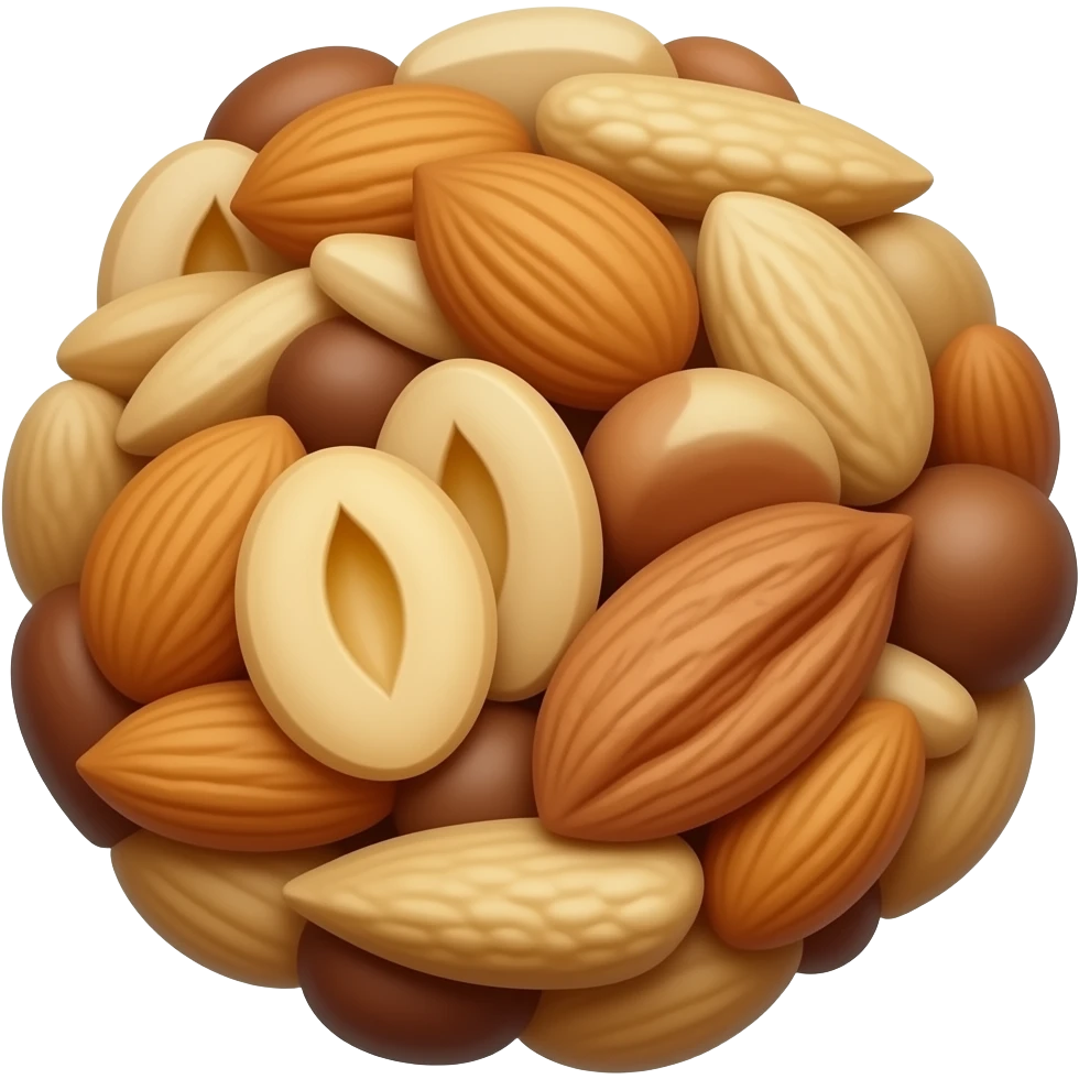 Mixed nuts on white emoji