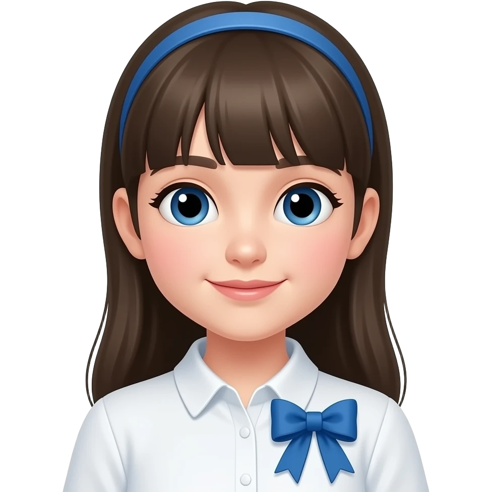 Lazo azul aestetic de chica emoji