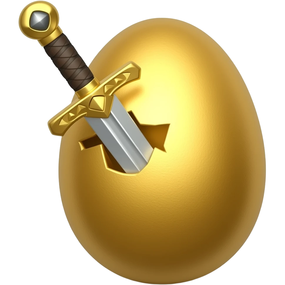 golden egg with sword emoji