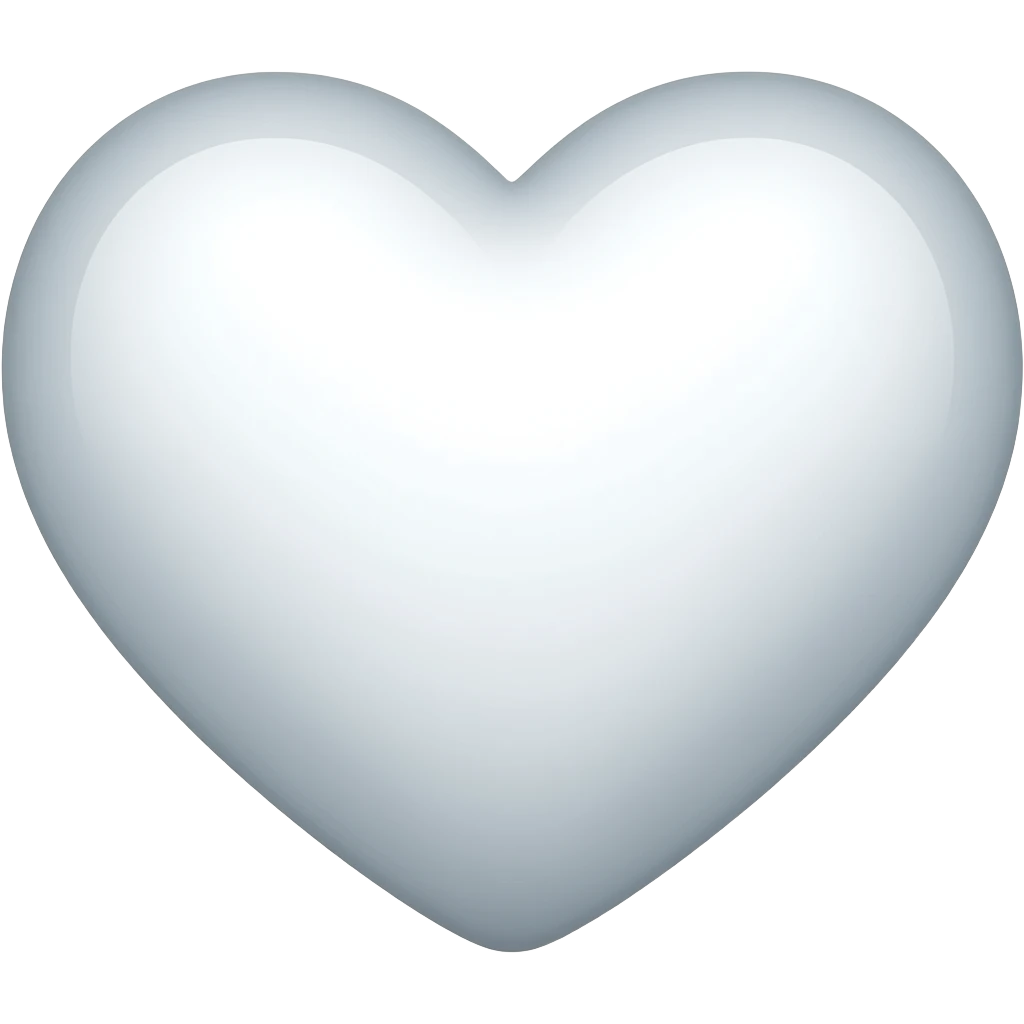 White heart reflective emoji