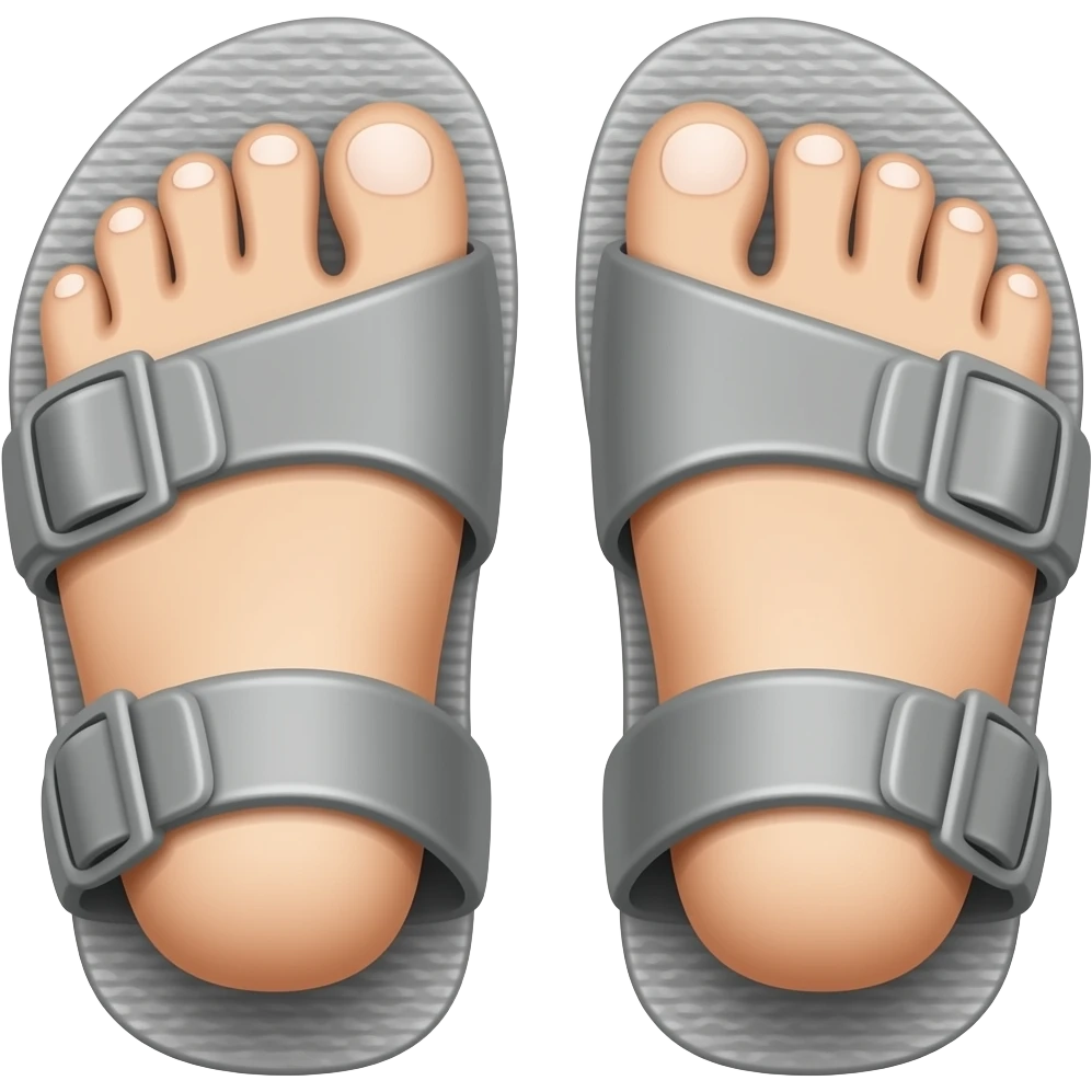 Gray feet in sandals emoji