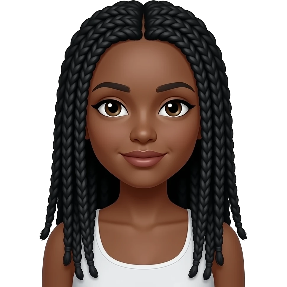 Brown skin pretty girl with long black locs emoji
