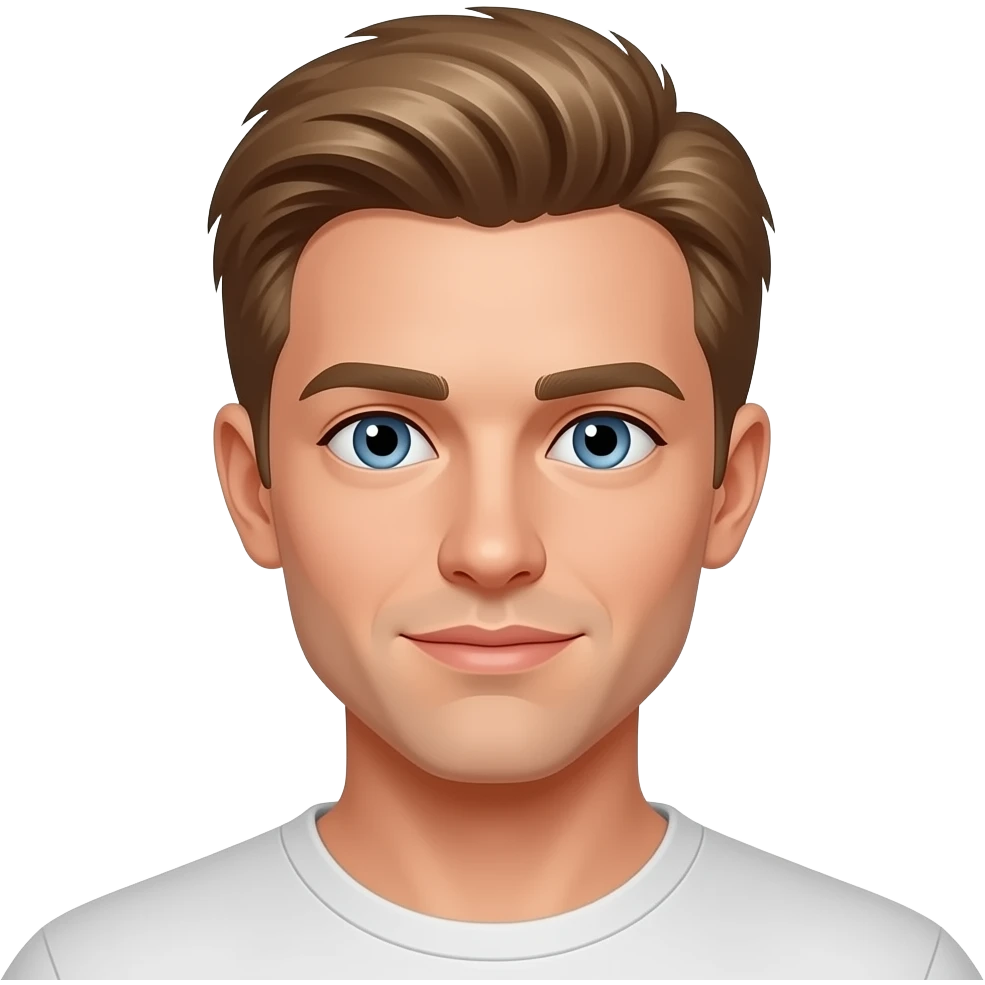 Mavi gri arası gözlü açık kumral açık tenli erkek emoji