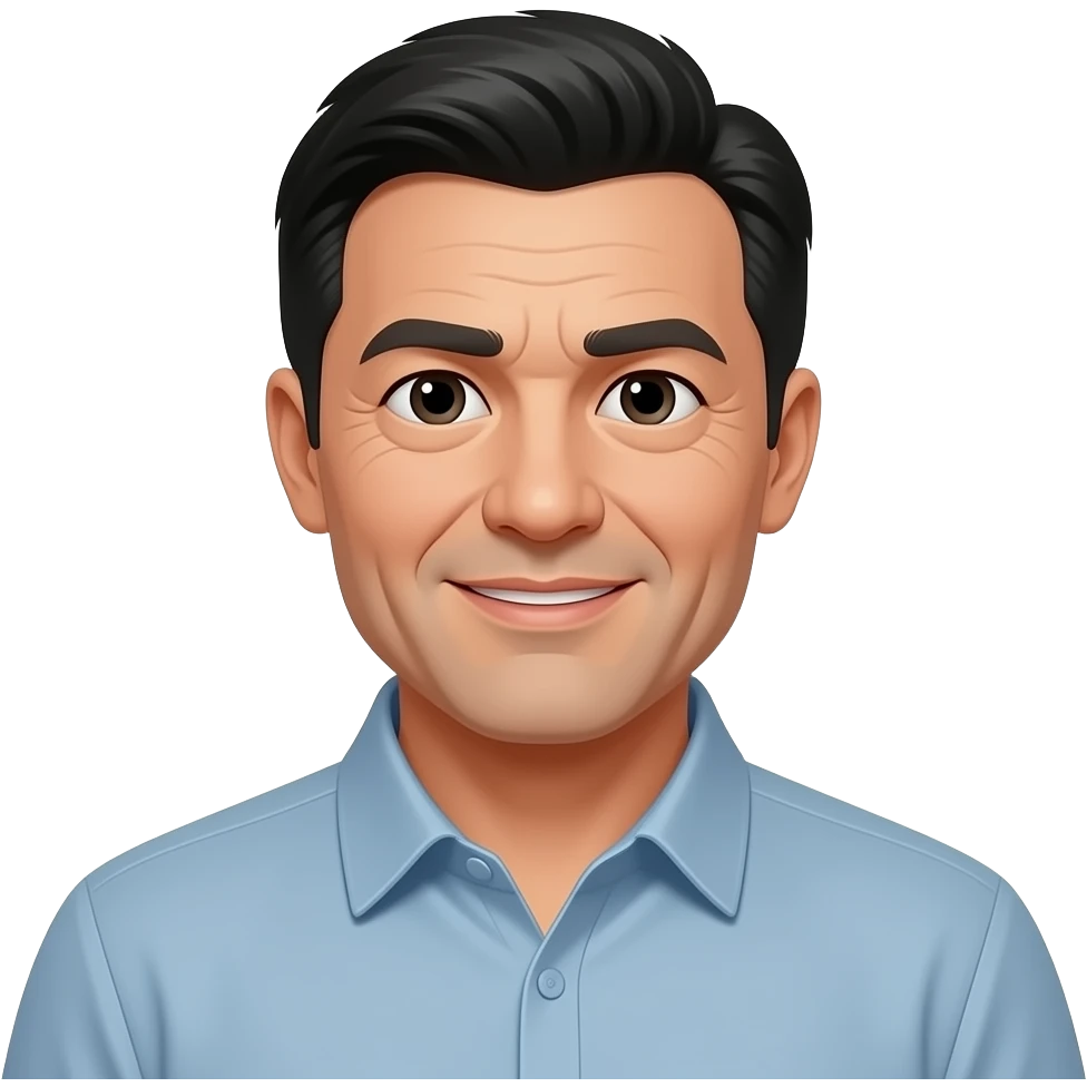 family and father with black hair and wrinkles emoji