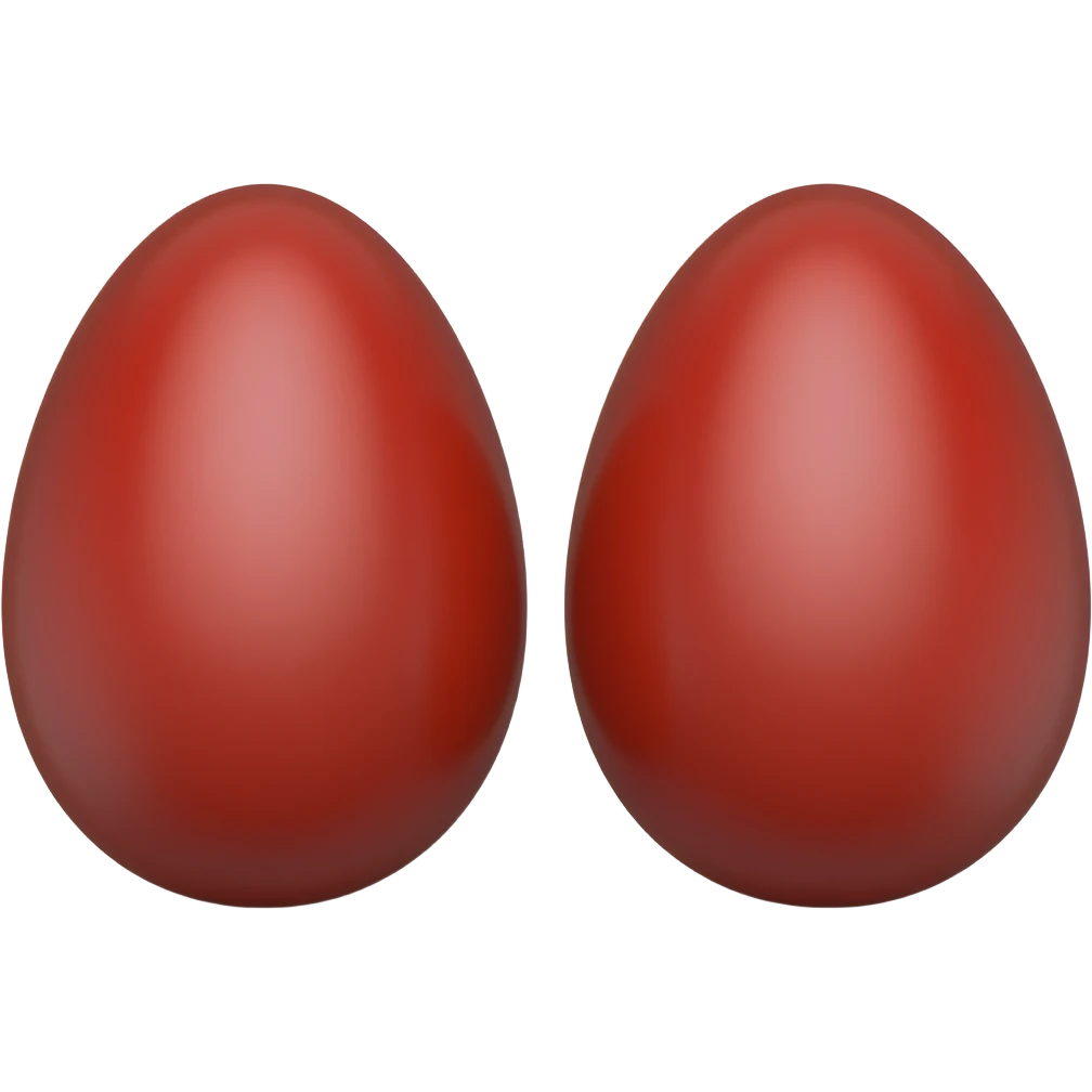 Two red eggs head to head emoji