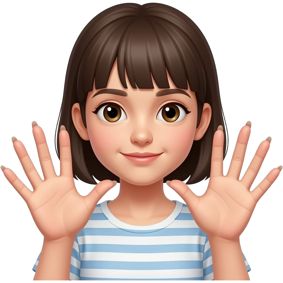 a girl with skinny fingers like chicken feet emoji