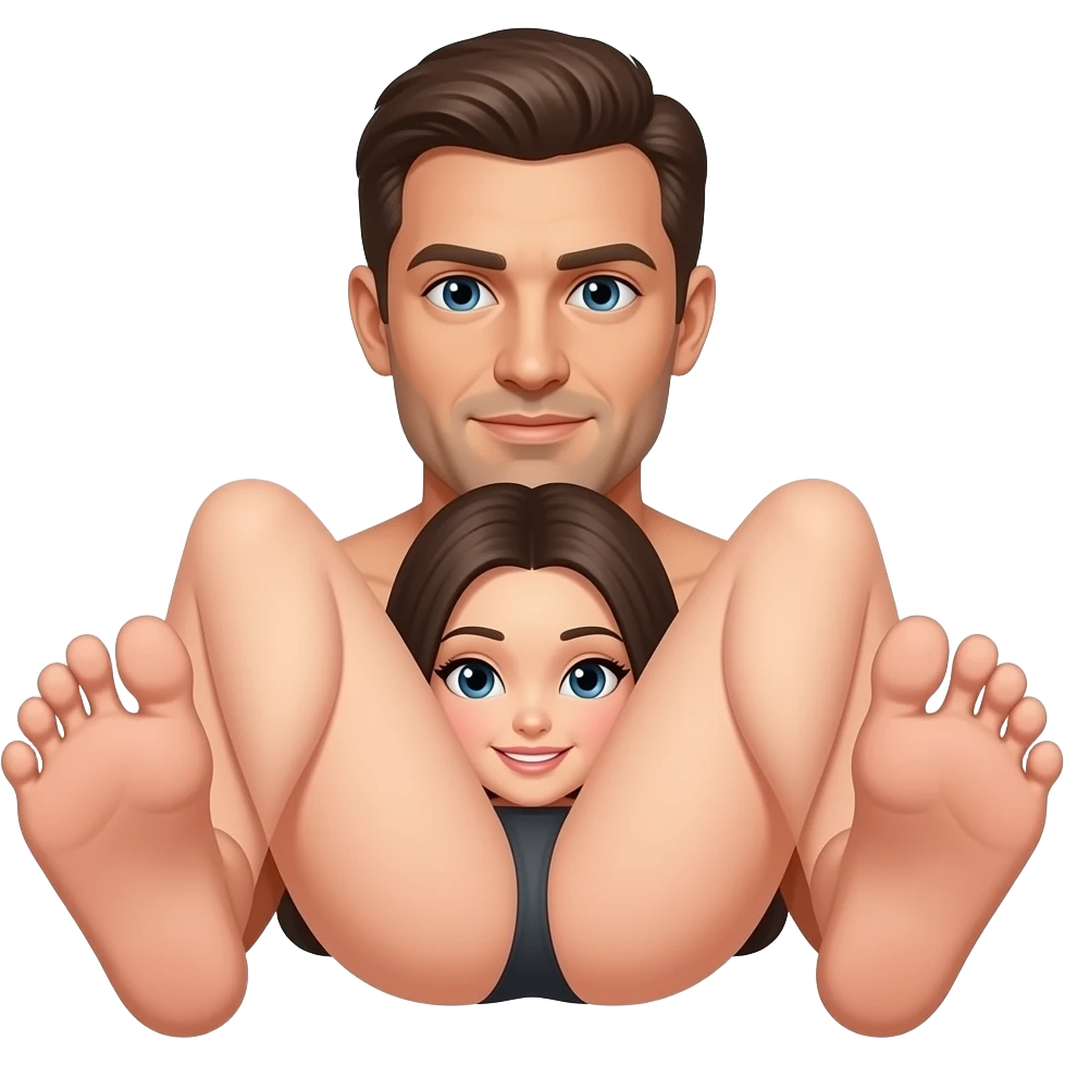 girl legs back naked ass and feet and arround man emoji