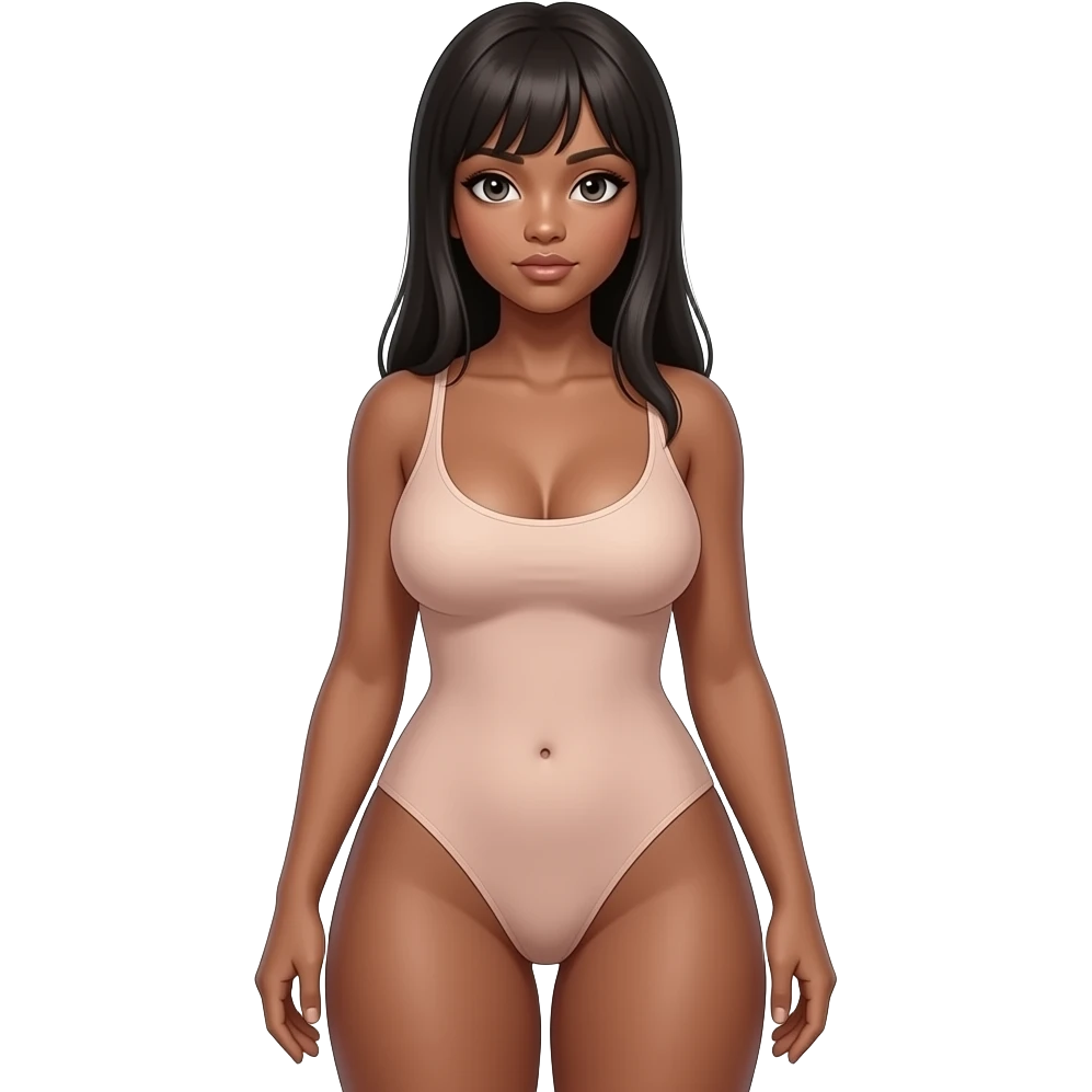 Nude black pedo tall girl with big boobs and thighs standing infront of ch emoji