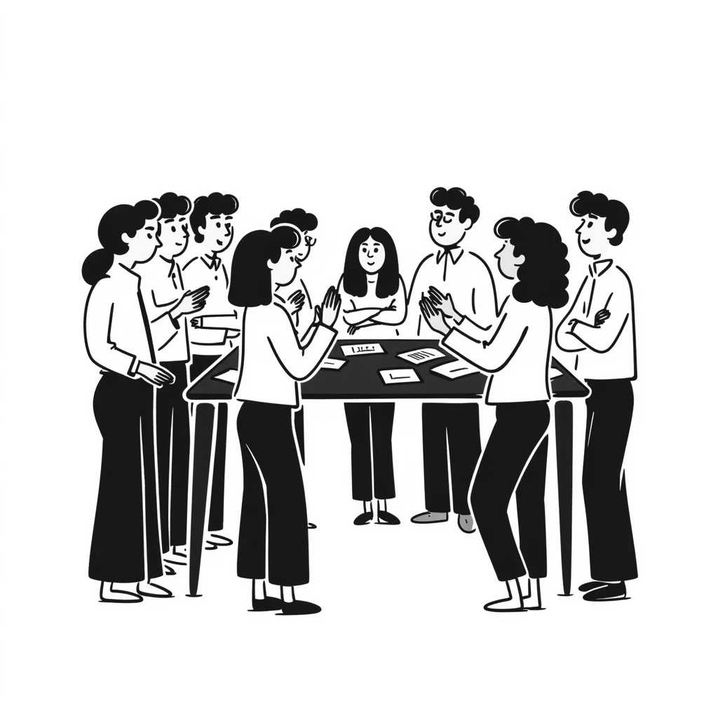 A group of 8 designers and one manager emoji
