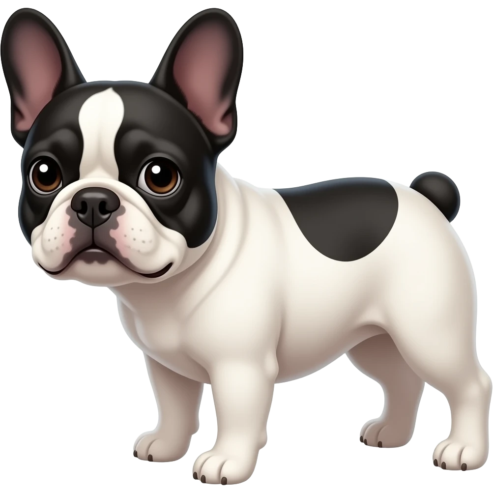 Bulldog francés blanco y negro emoji