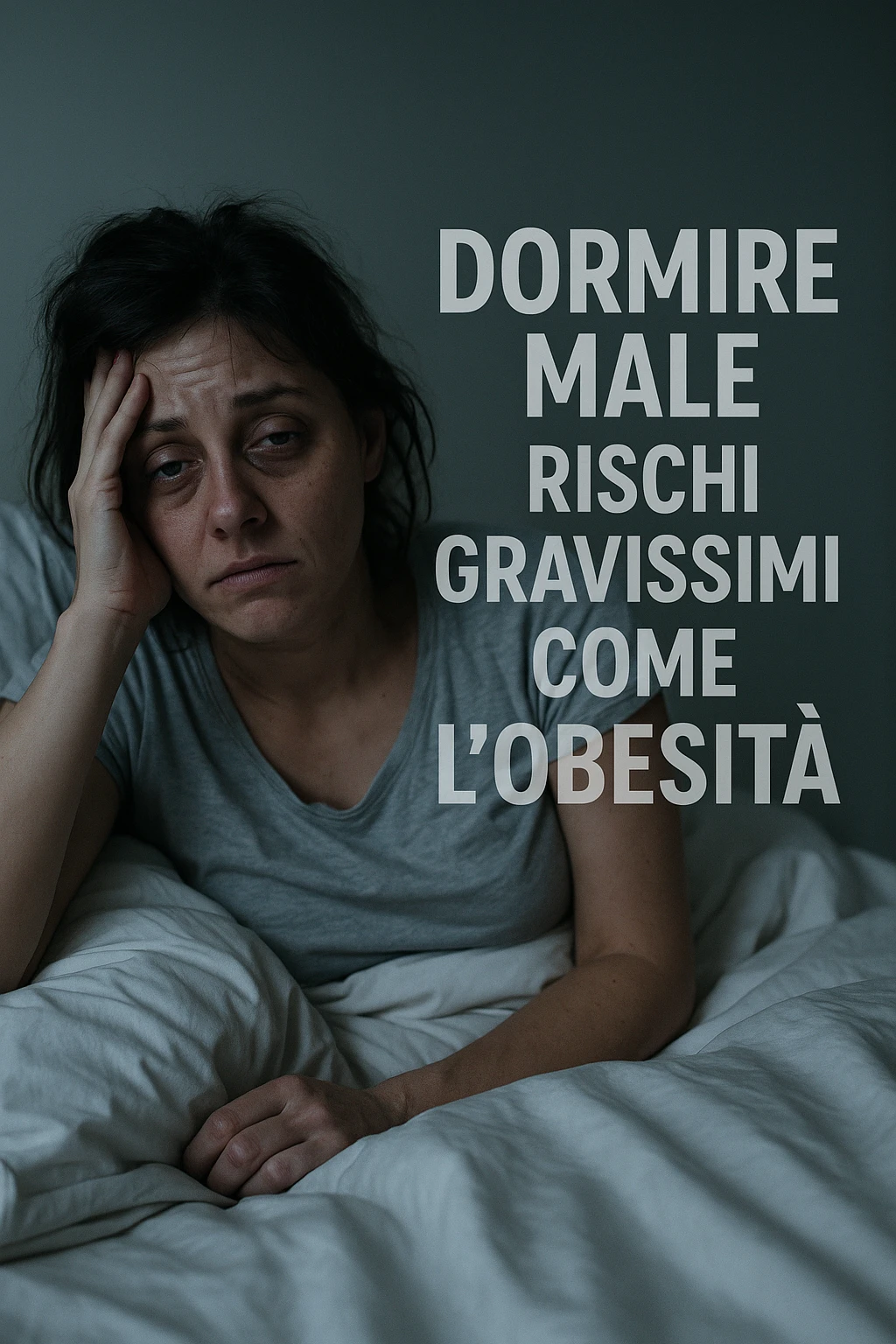 Donna che dorme malissimo, ma la espone a rischi gravissimi come l'obesità immagine realistiche in italiano emoji
