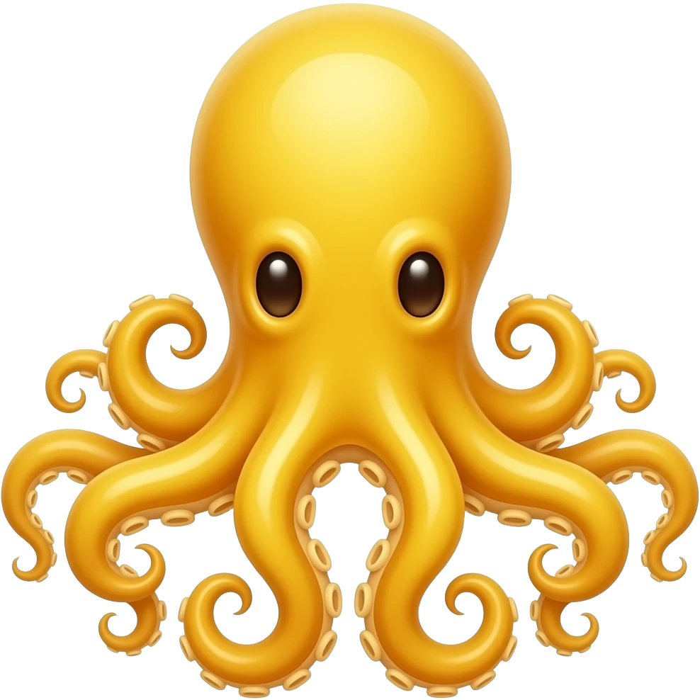 octopus in vibrant yellow color emoji