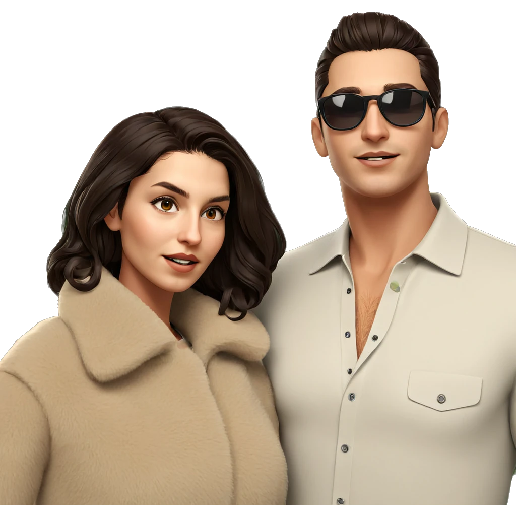 stylish couple with sunglasses emoji