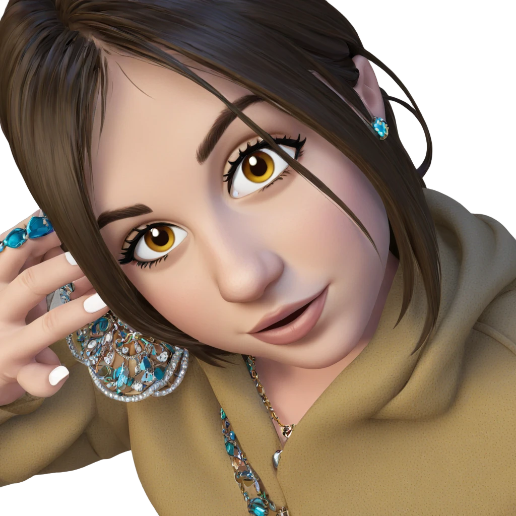 brown haired girl with jewelry emoji