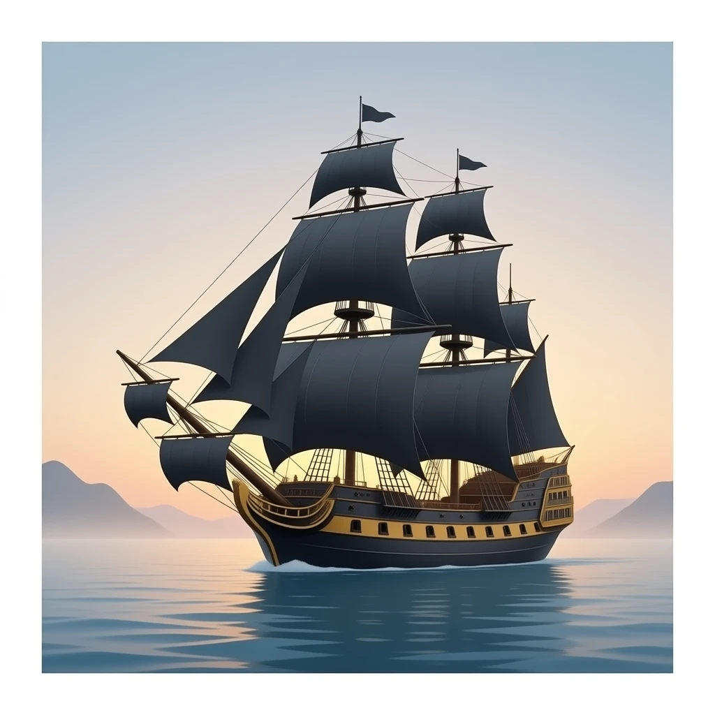Black Pearl ship emoji
