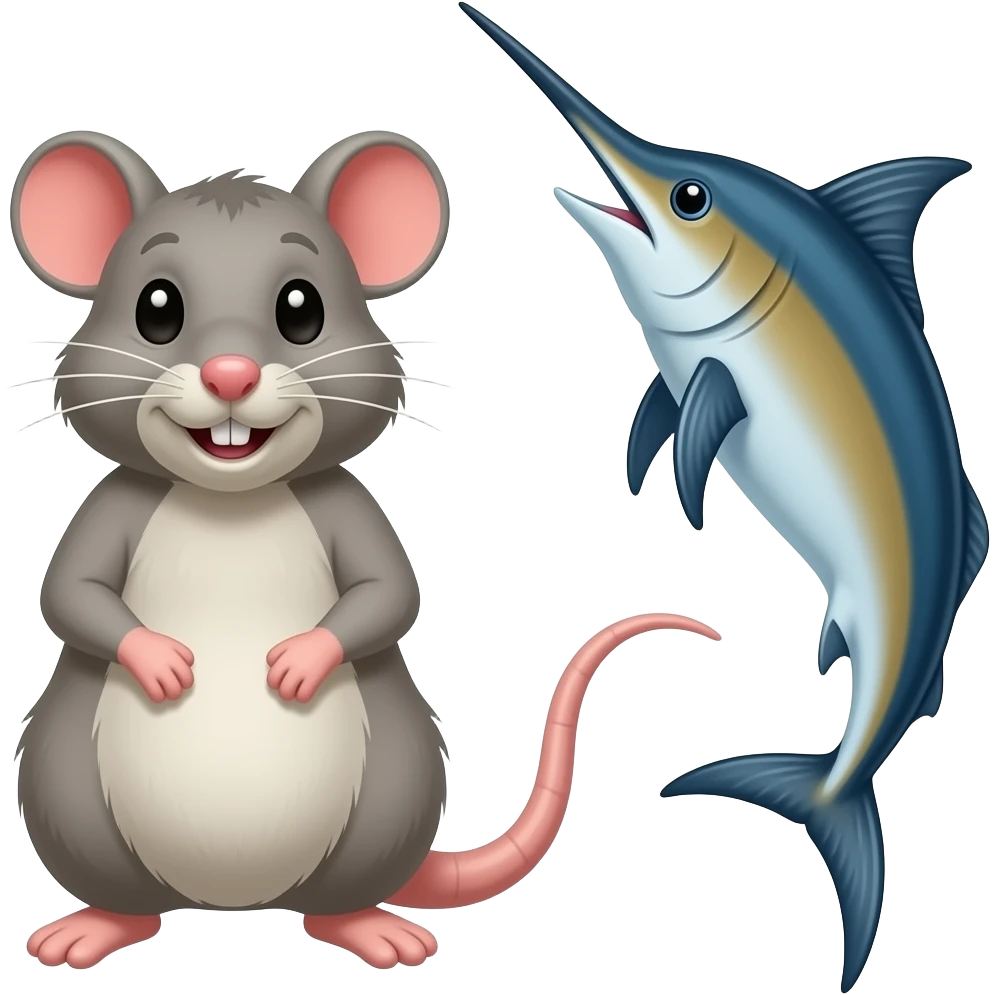 Rat and marlin togther emoji