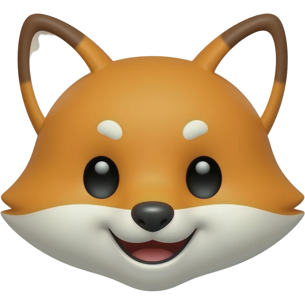 fox smiling face cute emoji