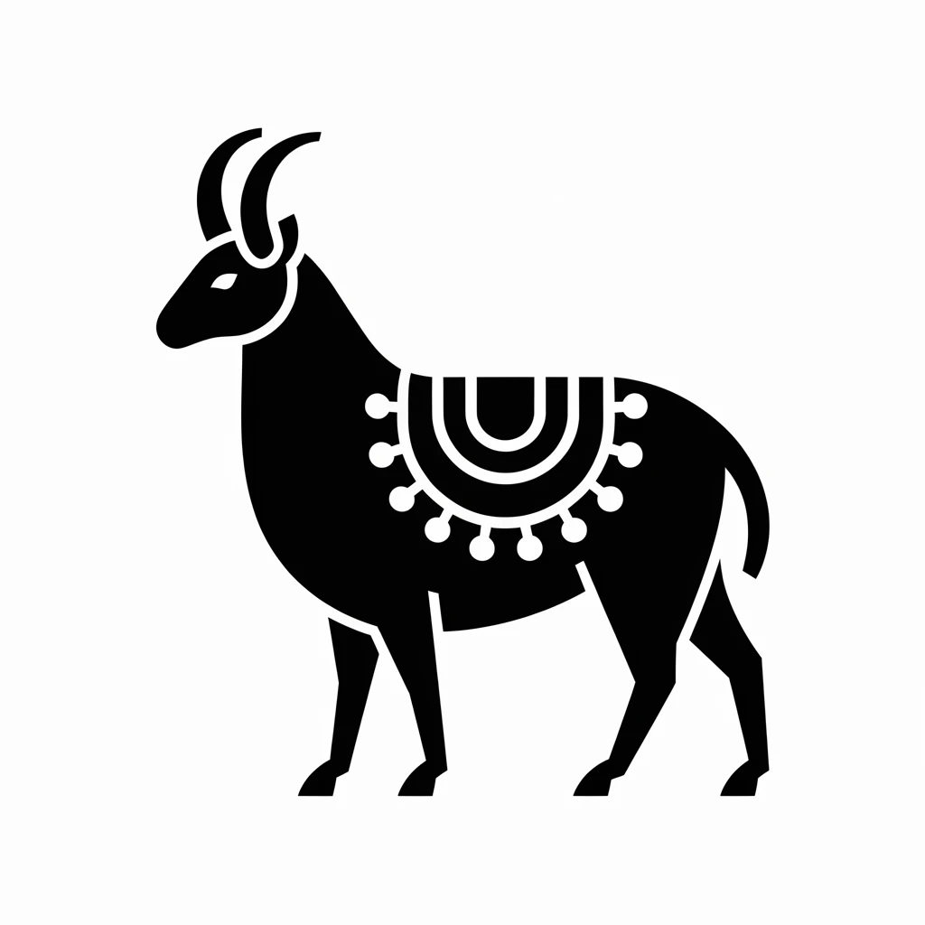 Lama animal icon black silhouette emoji