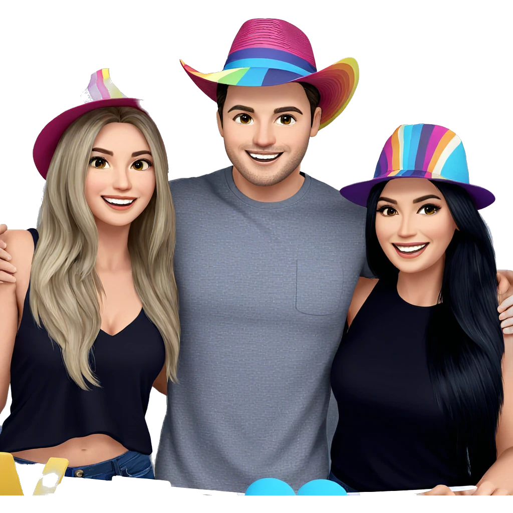 group of friends smiling together emoji