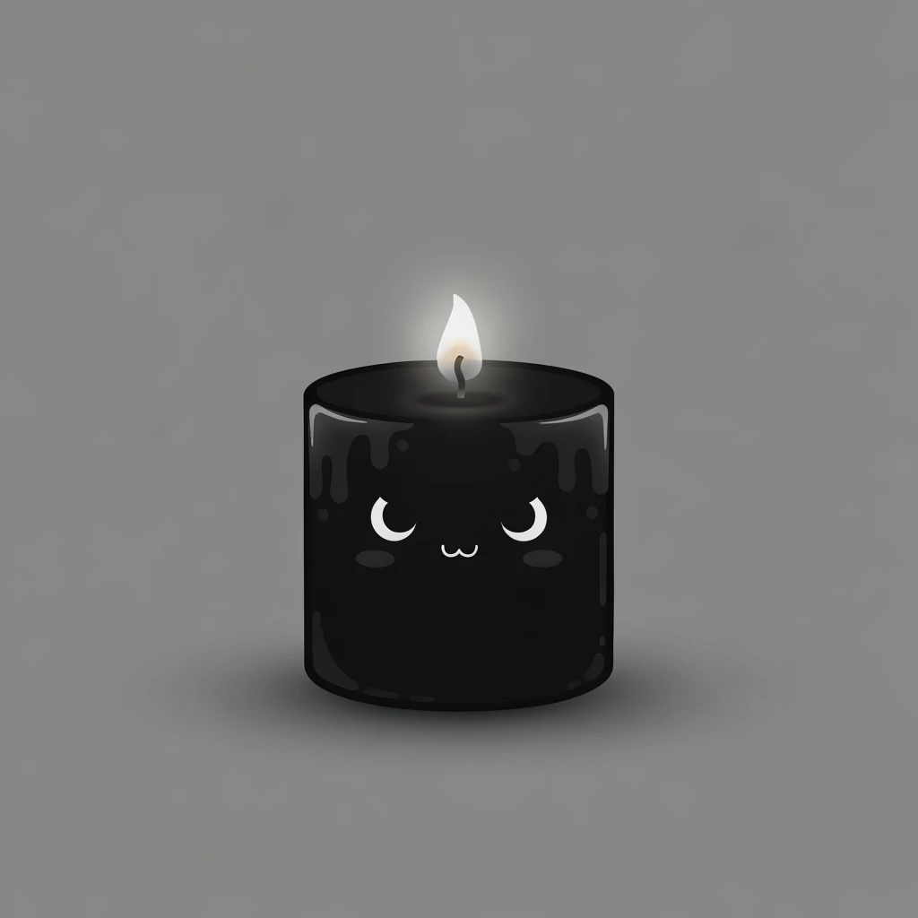 goth candle, cute, expressive, minimal emoji